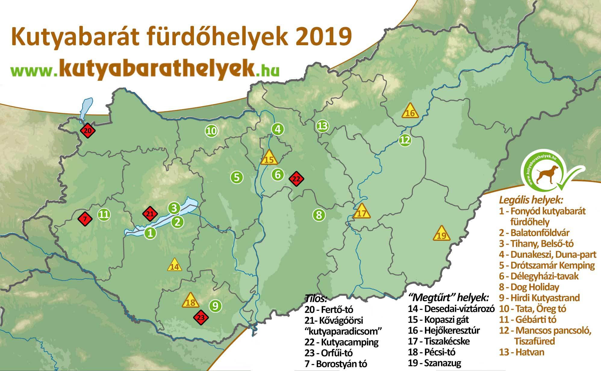 Kutyabarát strandok és fürdőhelyek Magyarországon - 2019