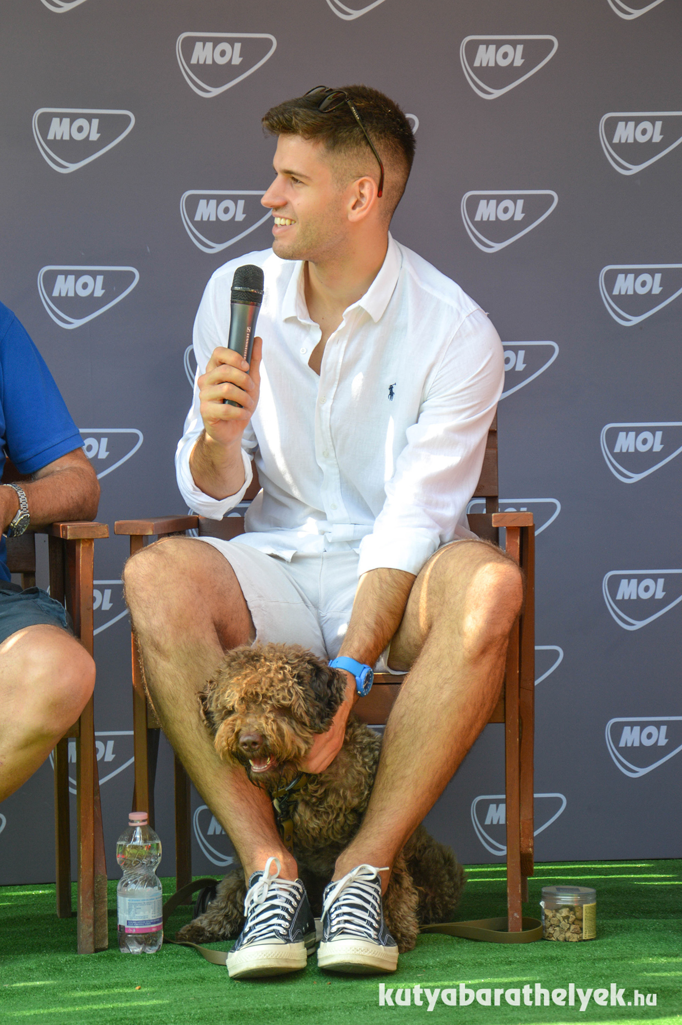 Siklósi Gergely olimpiai ezüstérmes, világ- és Európa-bajnok párbajtőrvívó Berta nevű kutyájával