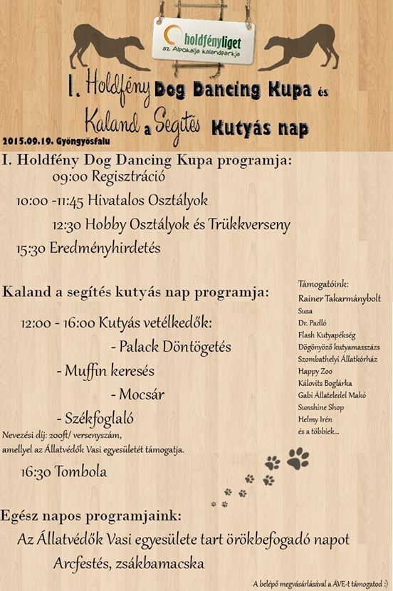 I. Holdfény Dog Dancing Kupa és Kaland a Segítés Kutyás Nap