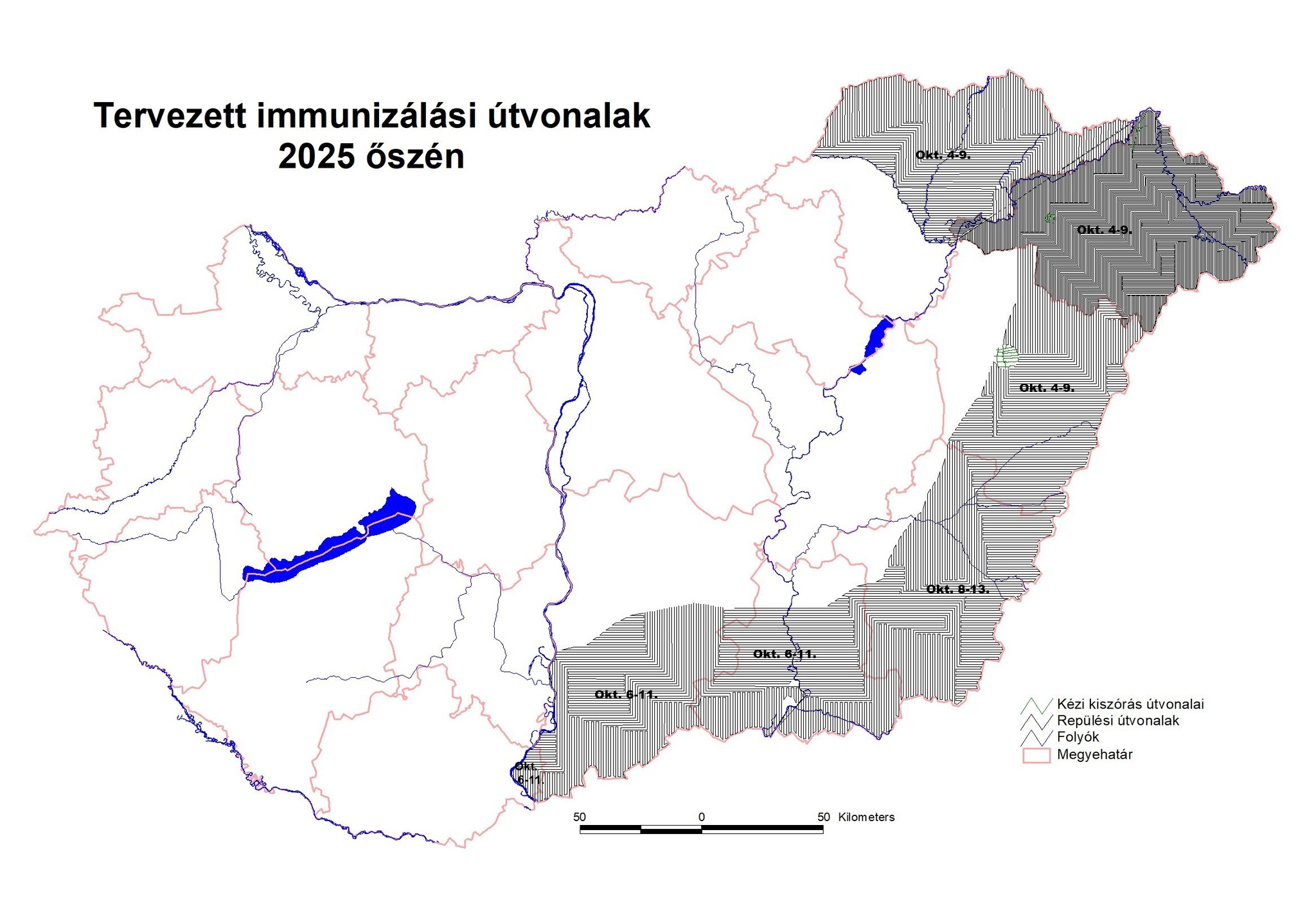 Nébih 2025 őszi vakcinázási térkép