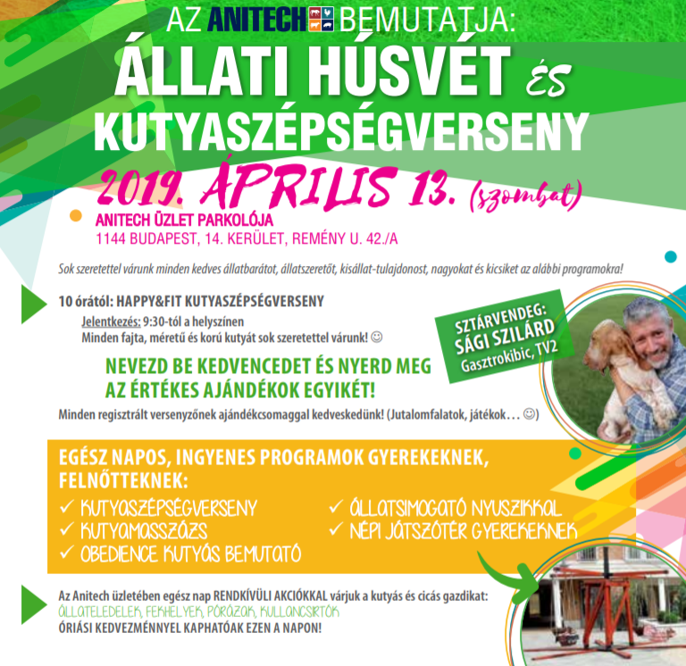 Anitech Állati Húsvét és Kutyaszépségverseny plakát