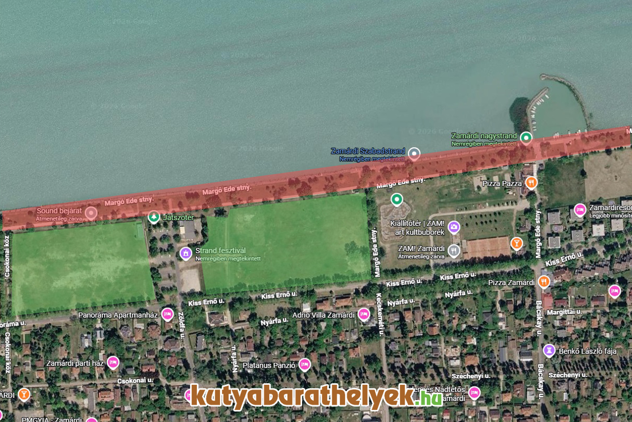 Zamárdi szabadstrand kutyák számára tiltott helyei