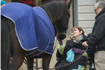 Még azt is megoldotta az Alapítvány, hogy a beteg egy rövid időre szeretett lovát is láthassa