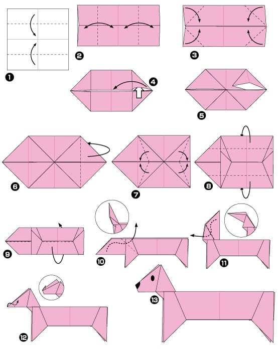 Tacskó origami