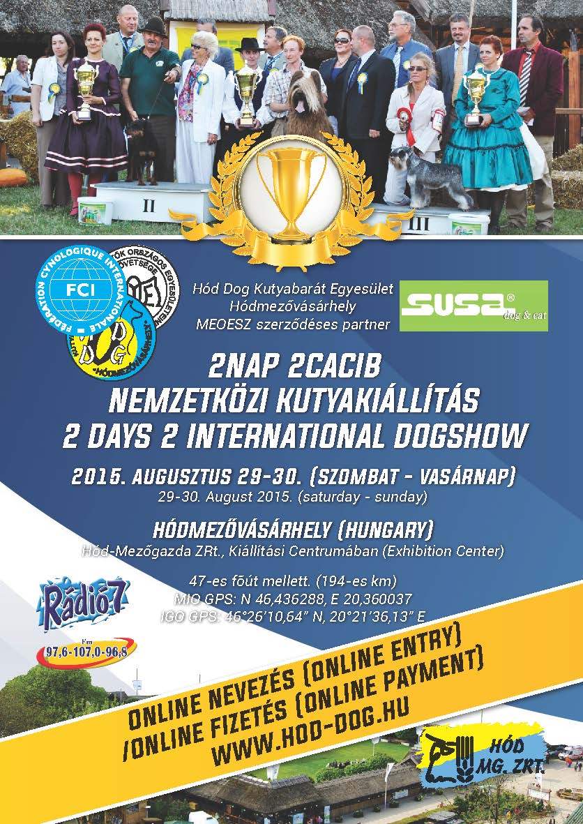 Hódmezővásárhely CACIB nevezési felhívás 1