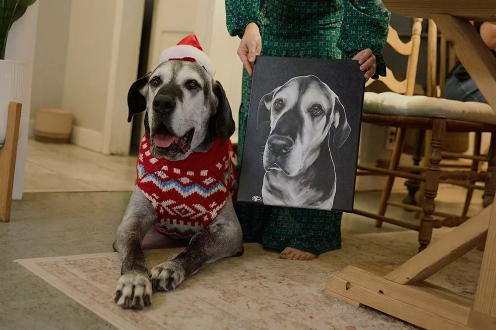 Riley, a daganatos kutya és a róla készült portré
