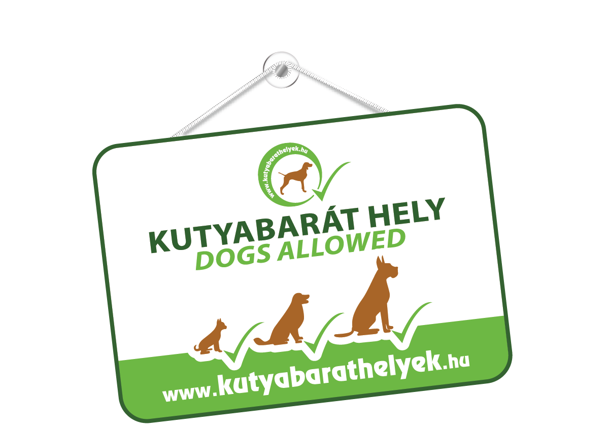 Kutyabarát hely védjegymatrica tábla