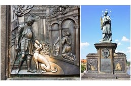 Fényesen csillog a prágai Károly híd szobrának kutyafigurája, a látogatók érintésének hála