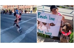 Maratonfutó gazdijával együtt szaladt át a célon a lelkes kutya a versenyen