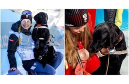 Saját érmet kapott a vakvezető kutya, miután gazdija dobogós lett a Téli Paralimpiai Játékokon