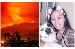 32 kilós kutyájával a hátán, biciklin menekült az erdőtűz elől a kaliforniai nő